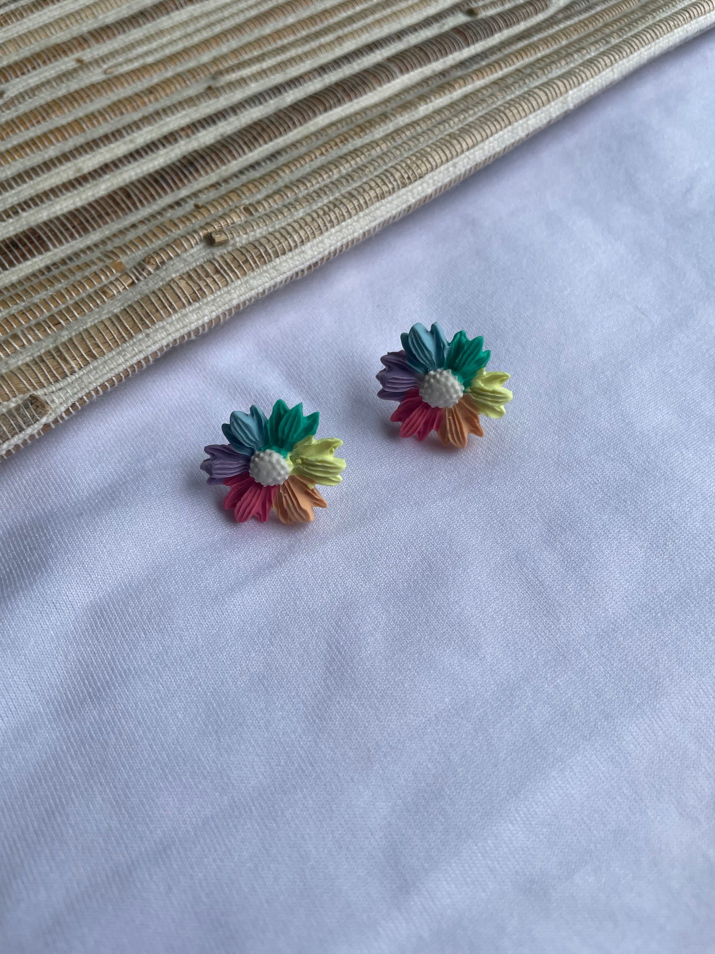 Pastel Rainbow Flower studs