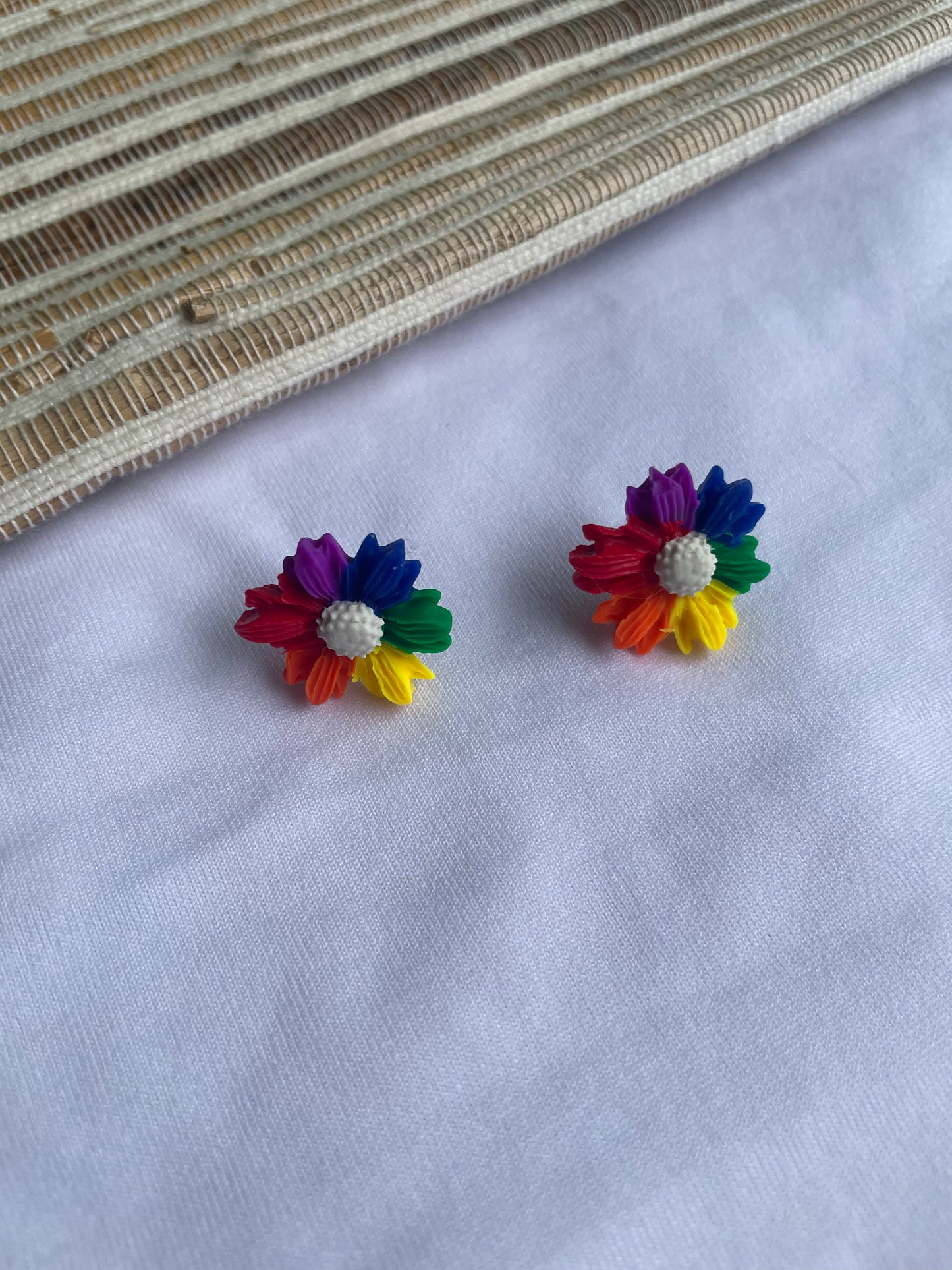 Rainbow Flower Stud