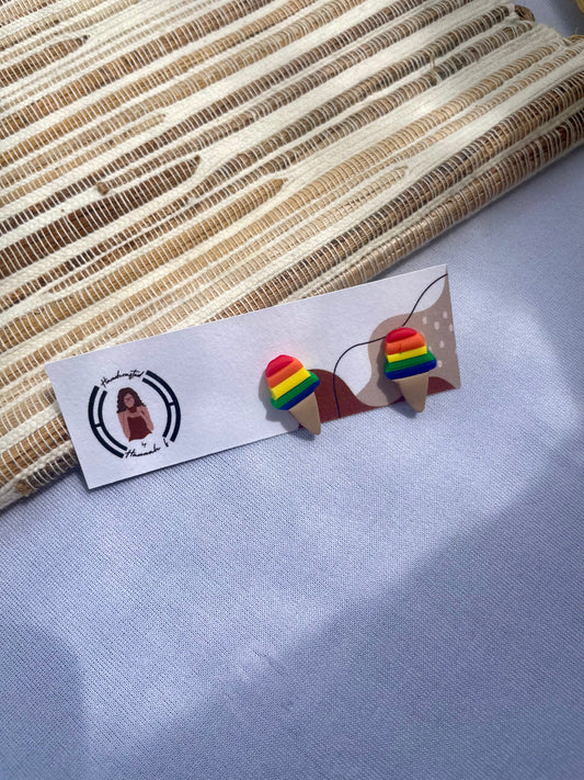 Ice cream cone Rainbow Stud