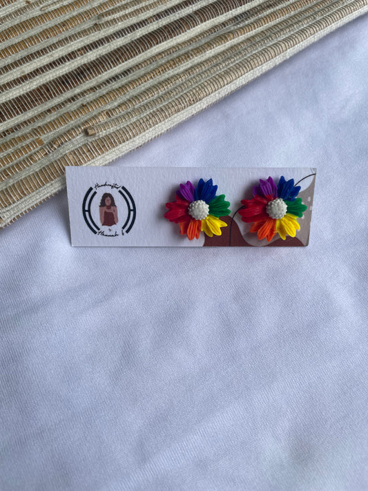 Rainbow Flower Stud