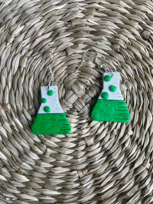 Science Beaker Dangle- Green